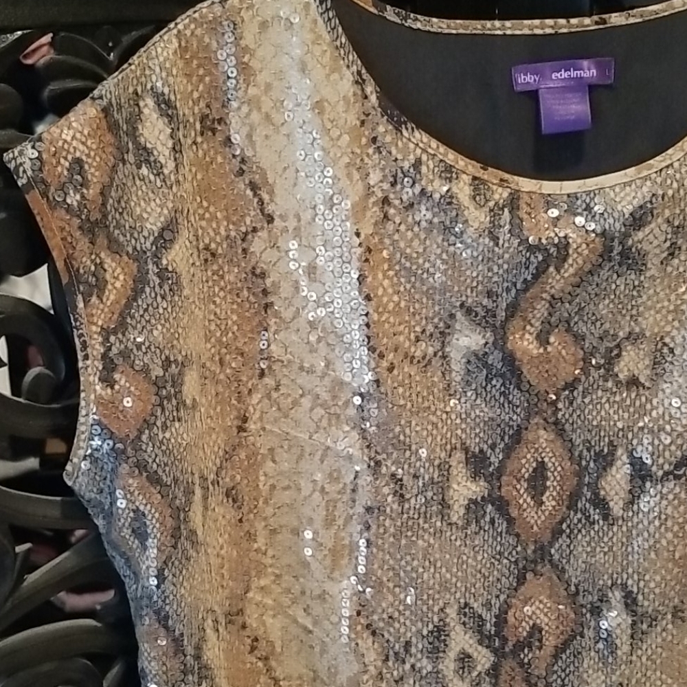 NWOT Libby Edelman Sequin Snake Tunic Dress Large - Picture 12 of 12